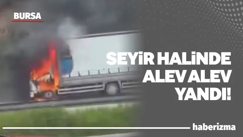 Bursa’da seyir halindeki kamyon, alevlere teslim oldu. Yangın itfaiye ekiplerinin