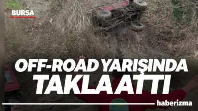 Bursa’da düzenlenen off-road etkinliği renkli görüntülere sahne olurken, parkurda takla