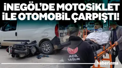 Bursa’nın İnegöl ilçesinde hafif ticari araç ile çarpışan motosikletin sürücüsü
