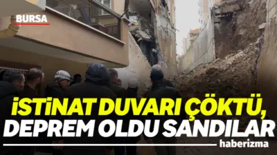 Bursa’nın Mudanya ilçesinde etkili olan yağış sonrası bir sitenin istinat