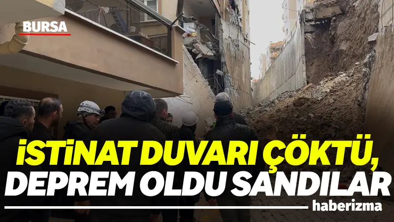 Bursa’nın Mudanya ilçesinde etkili olan yağış sonrası bir sitenin istinat