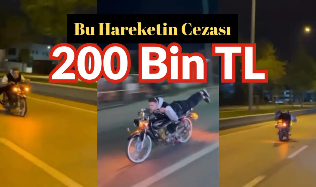 Bursa’da motosiklet sürücüsünün trafikte yaptığı tehlikeli hareketler görenleri hayrete düşürdü.
