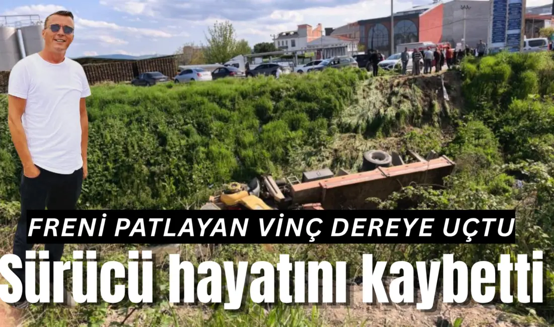 Bursa’nın İnegöl ilçesinde yokuş aşağı inerken freni patlayan tır, otomobile