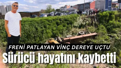 Bursa’nın İnegöl ilçesinde yokuş aşağı inerken freni patlayan tır, otomobile