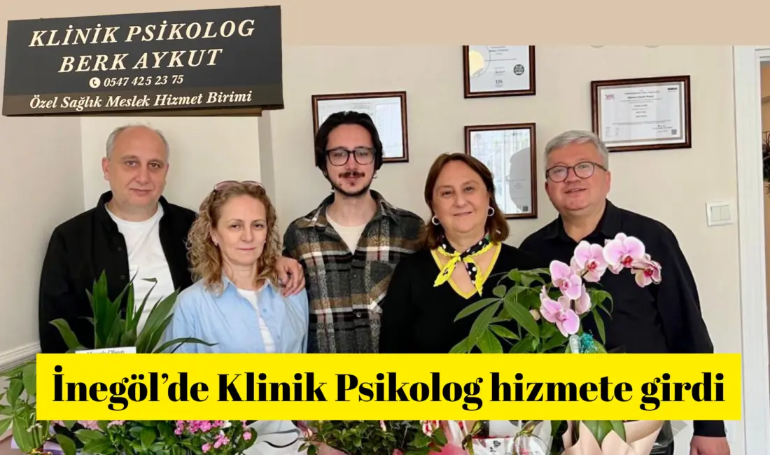 İnegöllü genç psikolog Berk Aykut, yeni açtığı Klinik Psikolog işyeriyle
