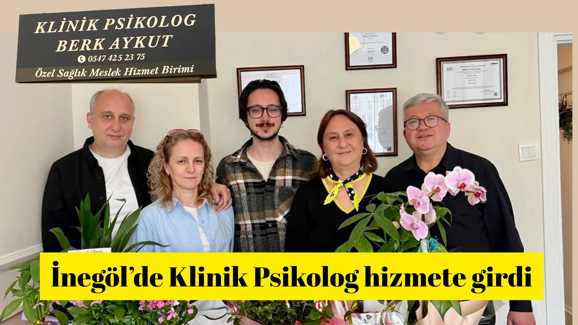 İnegöllü genç psikolog Berk Aykut, yeni açtığı Klinik Psikolog işyeriyle