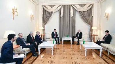 Azerbaycan Cumhurbaşkanı İlham Aliyev, Cumhurbaşkanı Yardımcısı Cevdet Yılmaz’ı kabul etti.