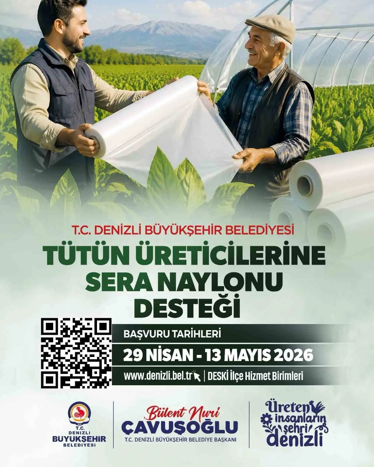 Denizli Büyükşehir Belediyesi, kırsal kalkınmayı destekleme vizyonu kapsamında tütün üreticilerinin