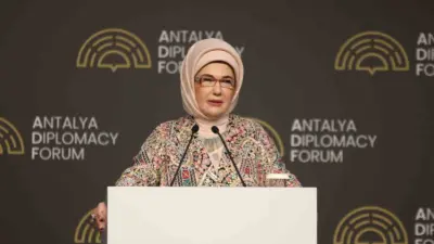 Emine Erdoğan, Antalya Diplomasi Forumu’nda yaptığı konuşmada Filistin ve Gazze