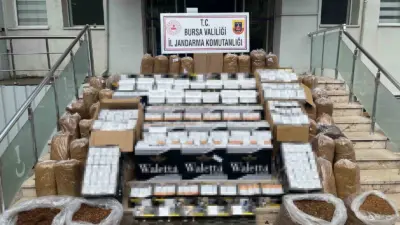 Bursa’nın Gemlik ilçesinde kaçak tütün ve sigara ticaretine yönelik yürütülen