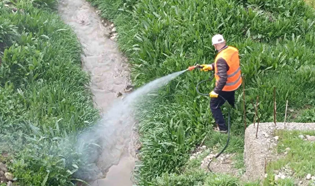 Adıyaman’ın Kahta ilçe Belediyesi, yaz aylarına hazırlık kapsamında çevre temizliği