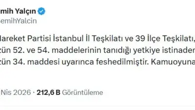 Milliyetçi Hareket Partisi (MHP) Genel Başkan Yardımcısı Semih Yalçın, İstanbul