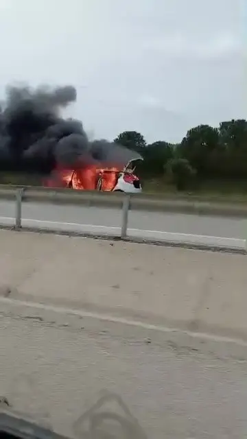 Bursa’da seyir halindeki bir otomobilde çıkan yangın paniğe neden oldu.