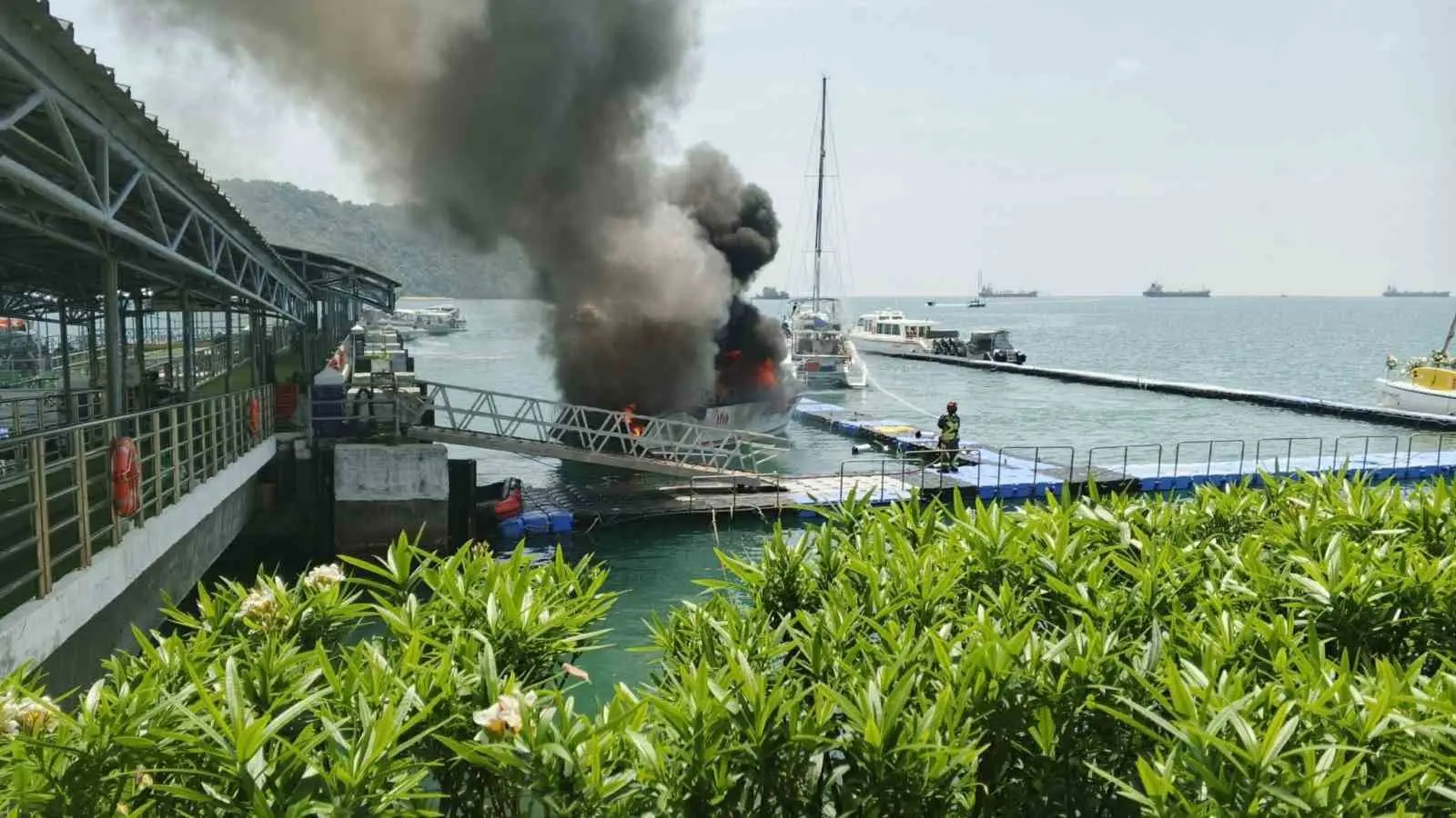 Tayland’daki turistik Phuket Adası’nda iskelede bulunan bir teknede meydana gelen