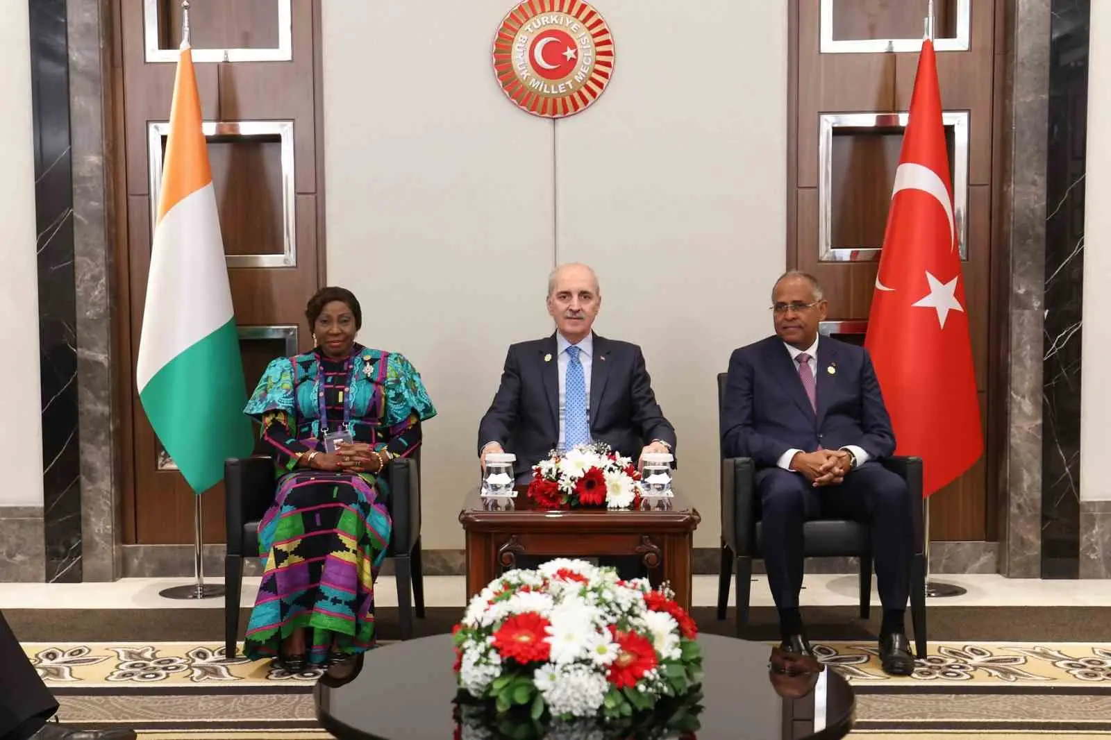 TBMM Başkanı Numan Kurtulmuş, Fildişi Sahili Senatosu Başkanı Kandia Kamissoko