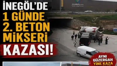 Bursa’nın İnegöl ilçesinde beton mikseri ile tur minibüsünün çarpıştığı kazada