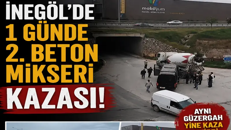 Bursa’nın İnegöl ilçesinde beton mikseri ile tur minibüsünün çarpıştığı kazada