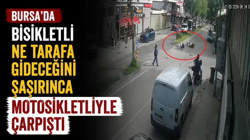 Bursa’da bir bisikletlinin yol ortasında yaptığı kararsız manevra kazaya neden