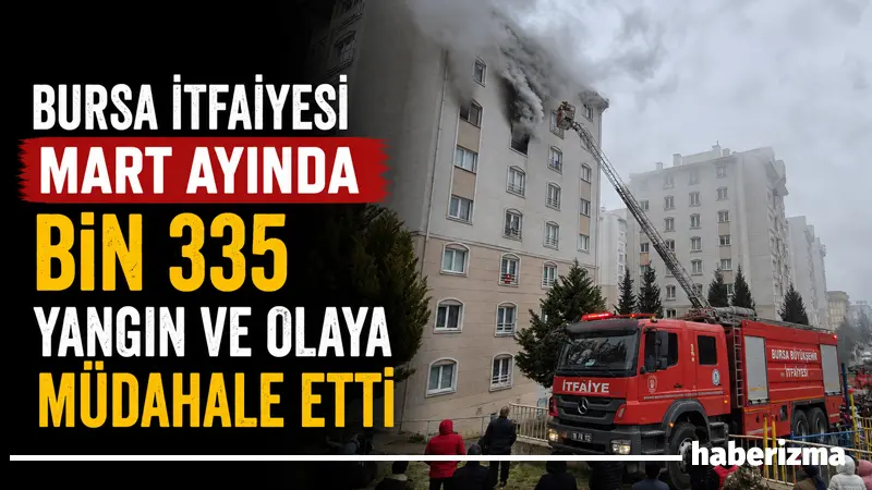Bursa Büyükşehir Belediyesi İtfaiye Daire Başkanlığı ekipleri, Mart ayında bin