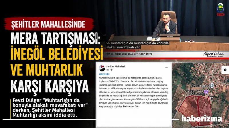 İnegöl Belediye Meclisi’nde Şehitler Mahallesi’ndeki mera vasıflı parsellerin imara açılması
