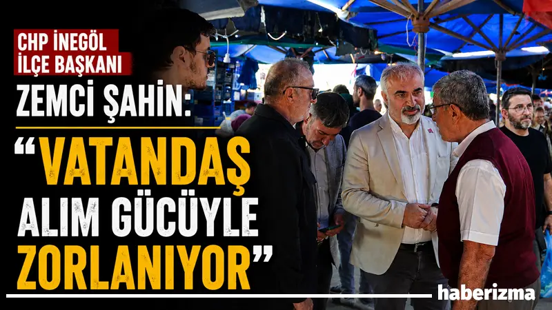 CHP İnegöl İlçe Başkanı Zemci Şahin ve yönetim kurulu üyeleri,