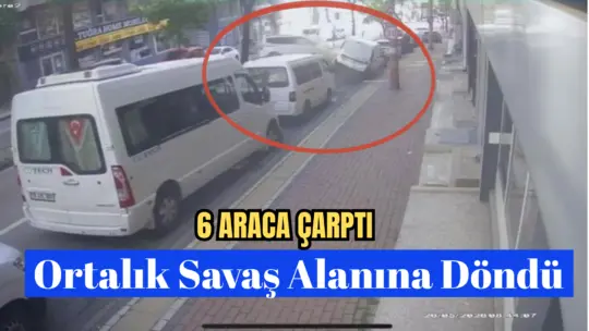 Bursa’da direksiyon hakimiyetini kaybeden sürücünün park halindeki 6 araca çarpmasıyla