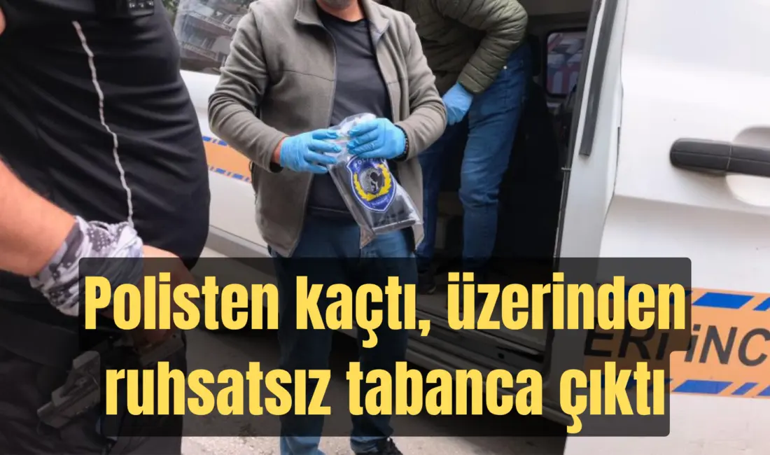 Bursa’nın İnegöl ilçesinde polis ekiplerinden kaçan şüphelinin üzerinden ruhsatsız tabanca