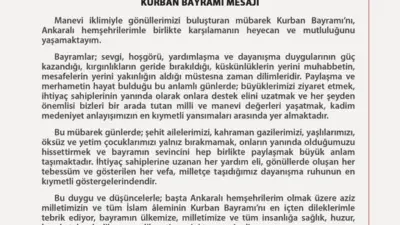 Ankara Valisi Yakup Canbolat, Kurban Bayramı dolayısıyla bayram mesajı yayımladı.