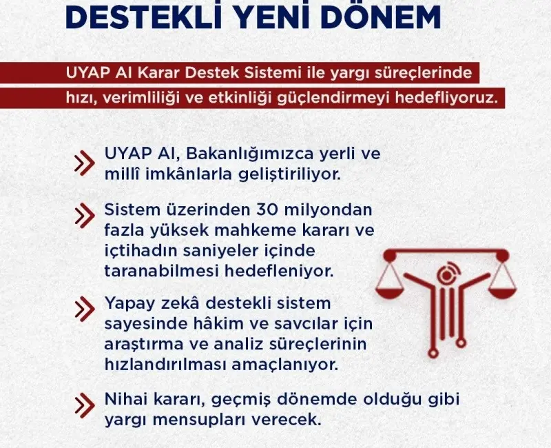 Adalet Bakanı Akın Gürlek, yargıda dijital dönüşüm kapsamında yerli ve
