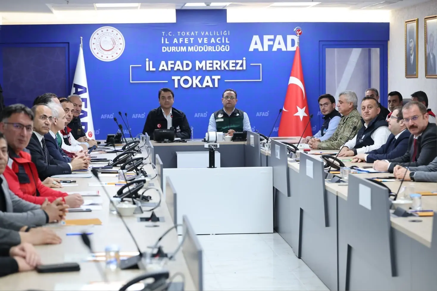 Tokat’ta etkili olan taşkınlar nedeniyle afet koordinasyon toplantısına katılan Tarım