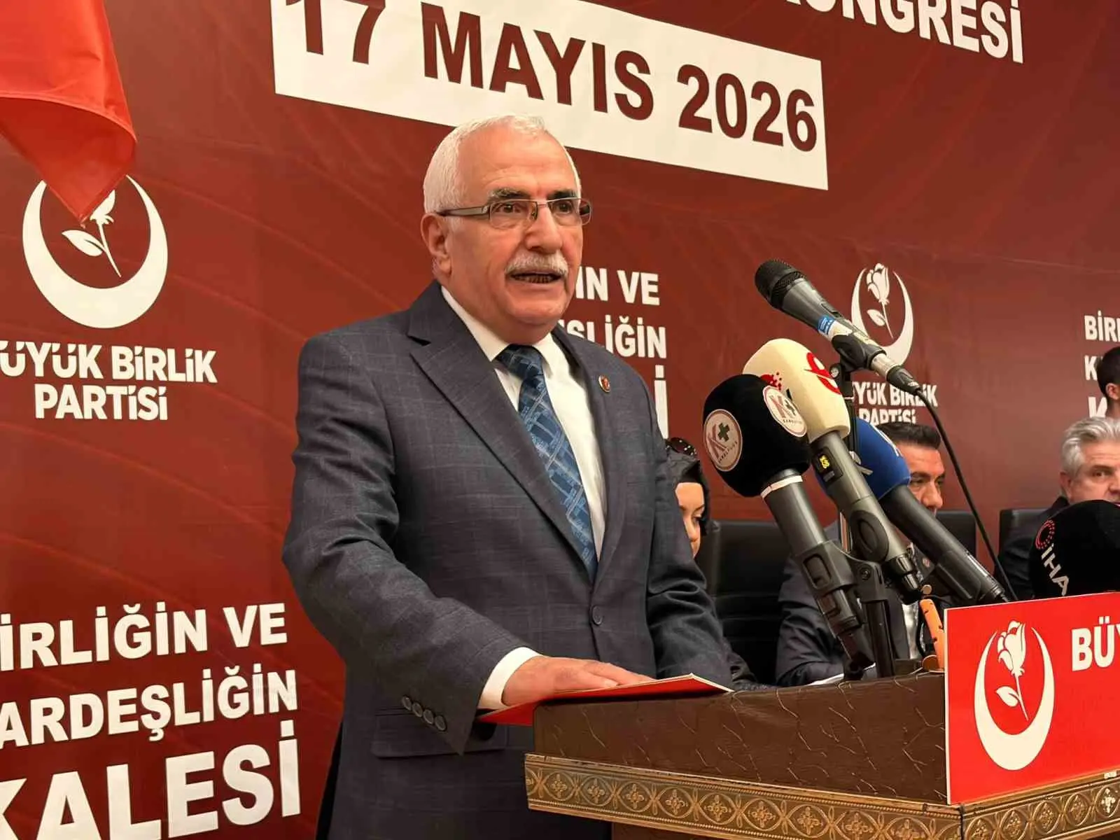 Büyük Birlik Partisi (BBP) Kayseri İl Başkanlığı Olağan Kongresi’nde konuşan