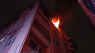 Bursa’nın Osmangazi ilçesinde 6 katlı bir binanın en üst katında