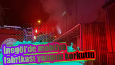 Bursa’nın İnegöl ilçesinde faaliyet gösteren bir mobilya fabrikasında çıkan yangın,