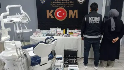 Bursa’nın İnegöl ilçesinde KOM polis ekiplerince sahte diş muayenesine düzenlenen