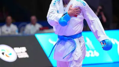 Almanya’da devam eden Büyükler Avrupa Karate Şampiyonası’nda milli sporcu Ömer