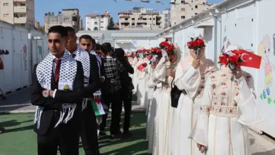İsrail’in Gazze Şeridi’ne yönelik saldırılarında yakınlarını kaybeden Filistinli 50 çift