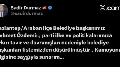 Milliyetçi Hareket Partisi (MHP) Genel Başkan Yardımcısı Sadir Durmaz, Gaziantep