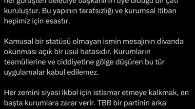 Türkiye Belediyeler Birliği (TBB) seçimlerinde yaşanan ve arbedeye dönüşen ’mektup’