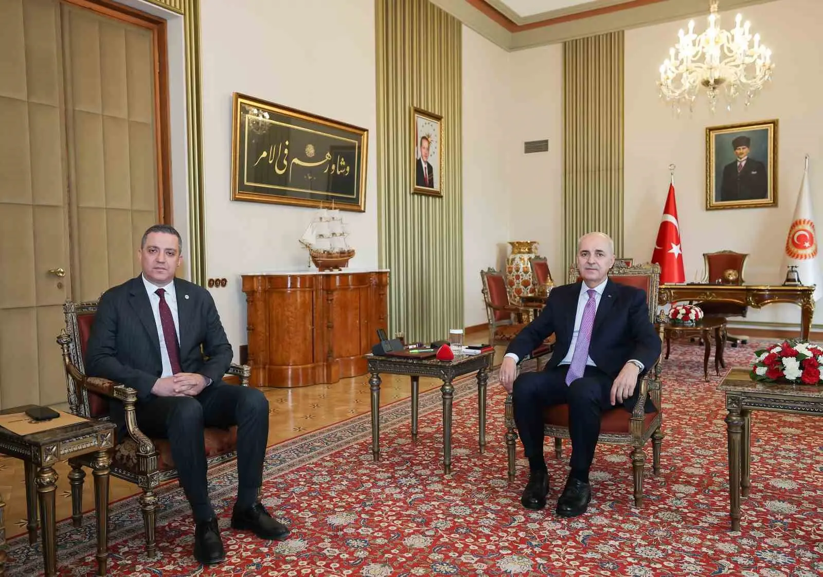 TBMM Başkanı Numan Kurtulmuş, Türkiye Barolar Birliği (TBB) Başkanı Erinç