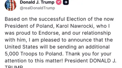 ABD Başkanı Donald Trump, Polonya’ya 5 bin ek asker göndereceklerini