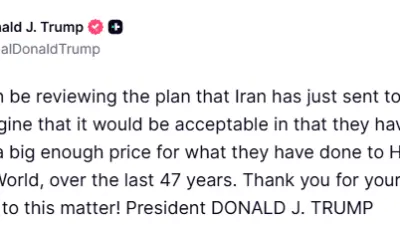 ABD Başkanı Donald Trump, İran’ın savaşın sona erdirilmesine yönelik yeni