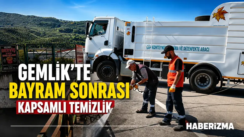 Gemlik Belediyesi Temizlik İşleri Müdürlüğü ekipleri, Kurban Bayramı’nın ardından ilçe