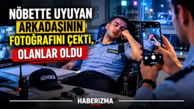 Nöbet esnasında uyuya kalan mesai arkadaşının fotoğrafını çekip, amire gönderen