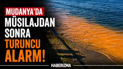 Bursa’nın Mudanya sahilinde son günlerde deniz yüzeyinde oluşan turuncu-kahverengi tabaka