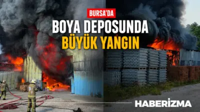 Bursa’da boya deposunda büyük yangın çıktı. Şehrin dört bir yanından
