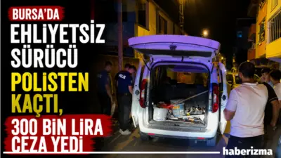 Bursa’da polis ekiplerinin ’Dur’ ihtarına uymayarak kaçan ehliyetsiz sürücü, sokak