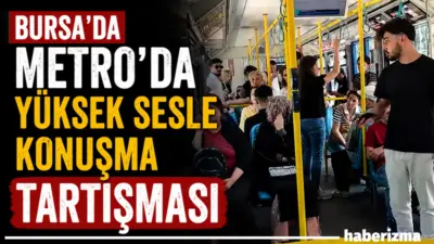 Bursa’da yüksek sesle telefonla konuşan kadın ile bir genç arasında