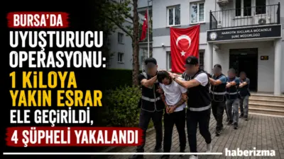 Bursa’da polis ekiplerince düzenlenen operasyonda yaklaşık 1 kilogram esrar ile