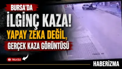 Bursa’da motosiklet ile otomobilin çarpıştığı, yapay zeka olduğu sanılan kazada