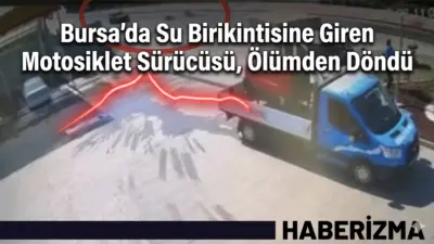 Bursa’da su birikintisine girerek kontrolden çıkan motosiklet sürücüsü, karşı şeride